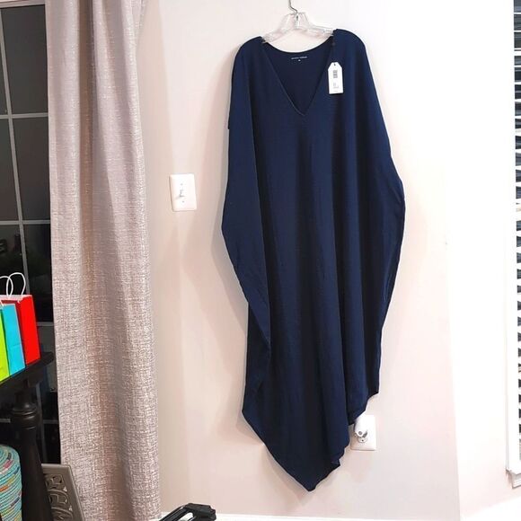 Universal Standard Iconic Geneva V Neck Short Sleeve Navy Blue Dress Sz 4XL NWT - Picture 2 of 8